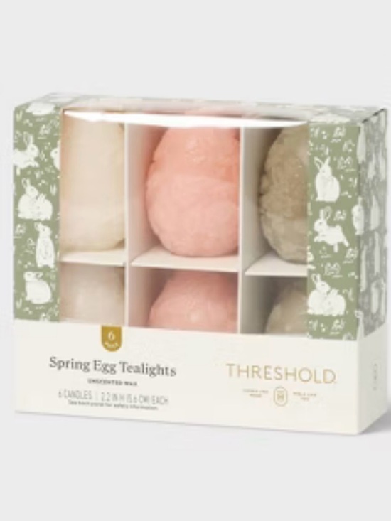 Threshold Other - Threshold Spring Egg Tealights - Pink & Cream Scented Candle Set 6 piece new